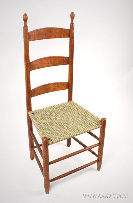 Chair, Shaker Enfield Community Tilter Side Chair, Old Finish, Rich Color
Enfield, Canterbury, New Hampshire, Circa 1830 to 1850, entire view